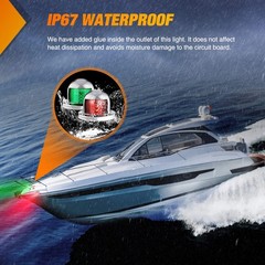 Boat Navigation Lights Marine LED Red Green Port Starboard Bow 2PCS 8LED (75