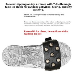 Outdoor 7 Tooth Ice Cleats with Adjustable Straps for Secure Winter Grip