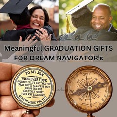 Gift for Son from Mom Dad | Engraved Compass 2″ – 2 inch(3100 lb.), Metallic