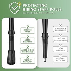 6 Pack Replacement Rubber Tips for Trekking Poles Universal Anti-Slip Stick Caps
