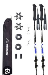 Hiking Poles, Youth Size, Entends 24″ to 40″ Blue Aluminum, Snow & Dirt + NEW !
