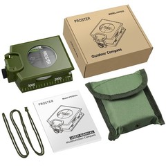 Proster IP65 Compass Hiking Survival – Lensatic Sighting Armygreen
