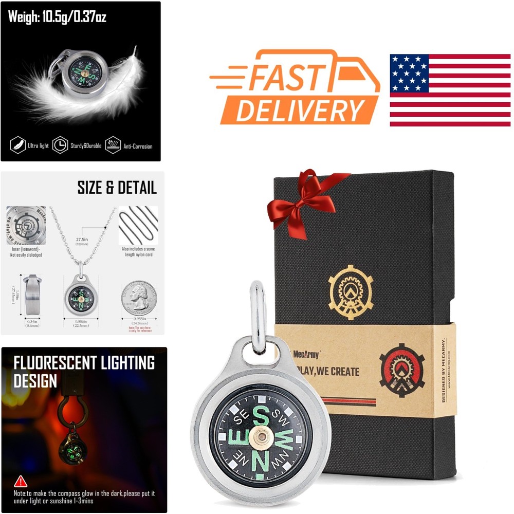 Glow in the Dark Brass Compass Lightweight Handheld Gift for Adventure Lovers