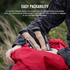 Mixtend F3T2 Trekking Poles, Foldable and Lightweight Walking Stick for Men and