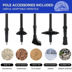 Trekking Poles Collapsible Hiking Poles – 2 Pack Adjustable Aluminum Hiking S…