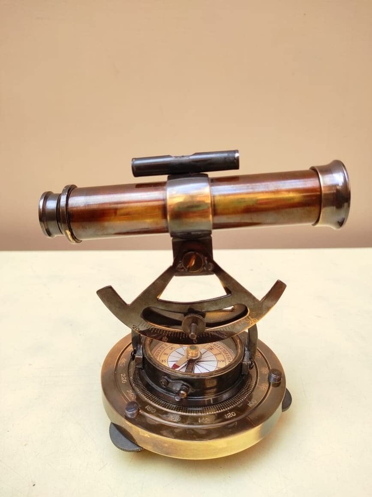 Antique Nautical Desktop Brass Telescope with Compass Beutiful Home Office Hotel