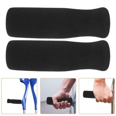 2Pcs Cart Handle Wraps Black Nbr Non Slip Soft Cushion Covers for Walker Handles