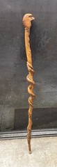 Hand Carved Eagle Head Twisted Wood Solid Walking Stick ( 57” Tall )