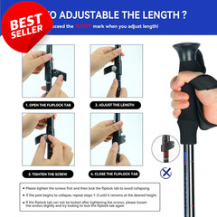 2 Pack Collapsible Trekking Poles Aluminum Adjustable Lightweight – US