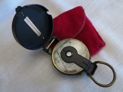 Vtg. TAYLOR Lensatic Engineer’s Compass Working w/Original Cloth Bag