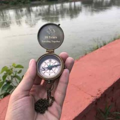 Personalized Baptism Gift – Engraved Pocket Brass Compass – To My Son Compass