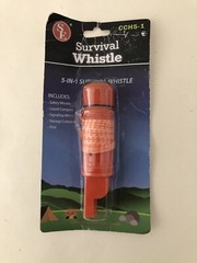 5in1 Emergency Hiking Camping Survival Compass Whistle Tool Color Orange #CCH5-1