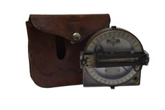 Vintage Leupold Volpel & Co. Forester Compass w/ Leather Case Brass Portland Ore
