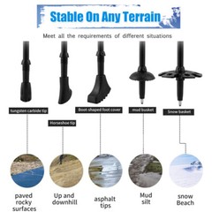 2x Trekking Poles Walking Hiking Sticks Adjustable Nordic Anti-shock Alpenstock