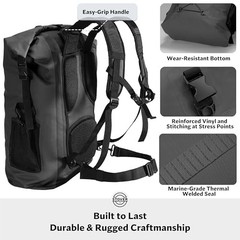 5/10/25/30/40/Waterproof Dry Bag- Roll-Top 55L 55l Black (With Phone Case)