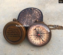 Brass Compass – “God My Lord Guide Me” Engraved, Handmade Personalized Gift f…