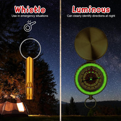 Navigation Compass, Hiking Compass with Luminous Function, Waterproof Pocket Com