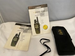 Garmin Rino 120 Handheld Hiking GPS Navigator & 2-Way Radio Instr Case Belt Clip