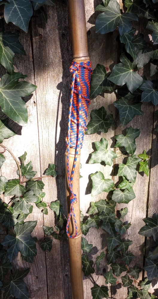 Bamboo Staff – 58″ – Walking Hiking Trekking Stick – Paracord Grip & Strap – #15