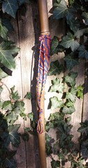 Bamboo Staff – 58″ – Walking Hiking Trekking Stick – Paracord Grip & Strap – #15