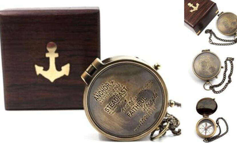 I am Your Anchor, Faithful, Strength Engraved Compass, Confirmation Gift