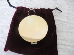 Vintage 3 Inch Compass Used Working with Red Velvet Pouch Unbranded