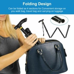 Walking Cane Aluminum Alloy Walking Stick Adjustable Folding Travel Hiking Stick