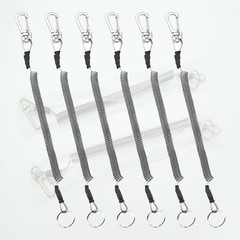 6Pcs Retractable Elastic Fishing Ropes Key Chains with PU Steel Wire