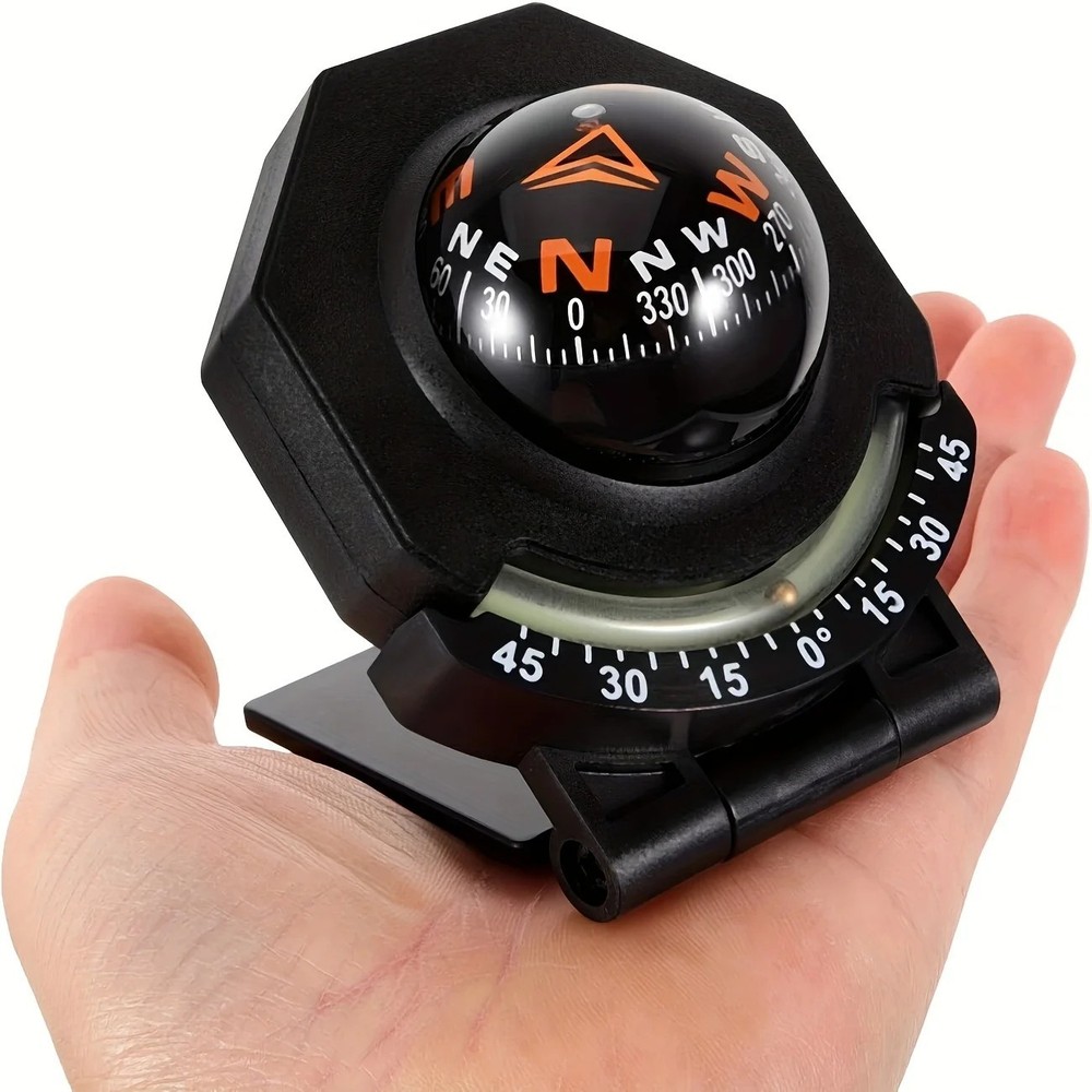 High Precision Navigation Car Mount Compass Ball Car Dashboard Compass 2-In-1