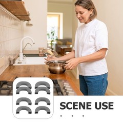 8Pcs Silicone Cookware Handle Covers Heat Resistant Non Slip Grey Sleeves