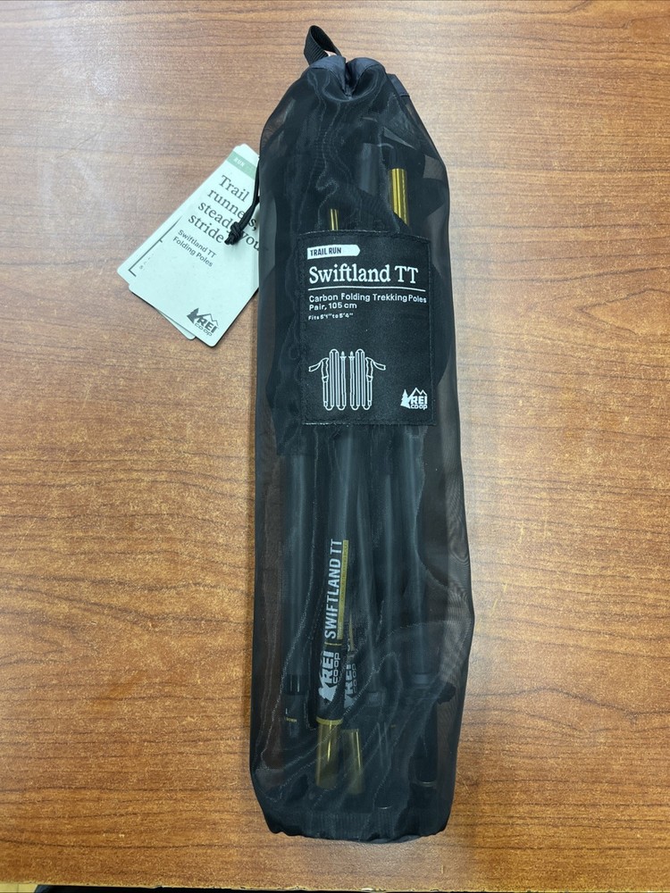 REI Co-op Swiftland TT Carbon Folding Trekking Poles Pair 105cm – New With Tags
