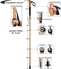 Natural Beech Wood Hiking Stick with Ergonomic Grip | Portable & Lightweight