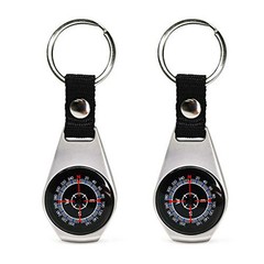 2 Pack Style Key Ring Compass | Keychain Military Magnetic Compass |