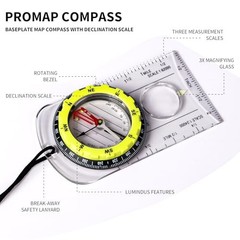 Navigation Compass & Whistle Kit – Essential Gear for Orienteering, Camping, A1