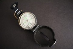 Engineer Lensatic Compass Black Plastic Hiking Backpacking Display