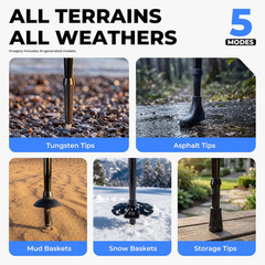 Trekking Poles for Hiking – Collapsible Lightweight 7075 Aluminum Hiking Sticks,