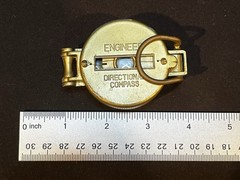 Vintage 1980s Engineer Portable Outdoor Compass – Golden Color