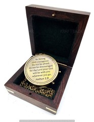 Be Strong Courageous Engraved Compass Joshua 1 9 Missionary Birthday Gift Fit