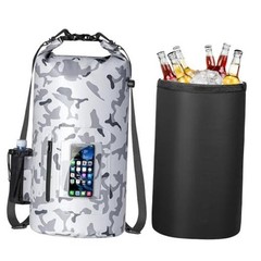 30L Waterproof Dry Bag with 20L Detachable Cooler, Dry Bag Gray Camouflage