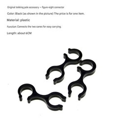 Black 6cm Aluminum Alloy Connector for Trekking Poles with 8-Character Buckle