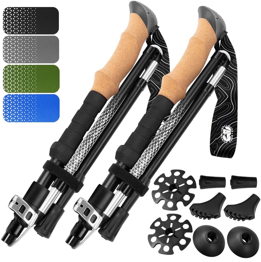 Collapsible Lightweight Trekking Poles, Foldable Hiking Sticks for Seniors