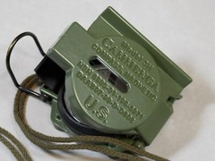 US Military Phosphorescent Lensatic Compass, Olive Drab Waterproof with Pouch