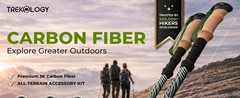 Trekology 3K Carbon Fiber Trekking Poles (210g) – Pair of Ultralight Hiking