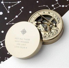 Personalized Compass Sundial for Dad Compass Compass Engraved Antique Compass