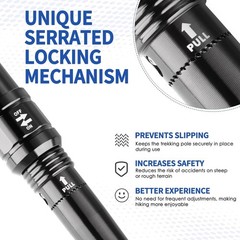 Tactical Survival Hiking Stick Retractable Walking Staff Shock Absorption Adjust