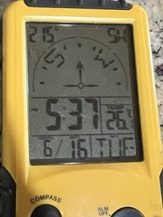 Brookstone Digital Compass With Backlight Temperature Alarm Clock Yellow