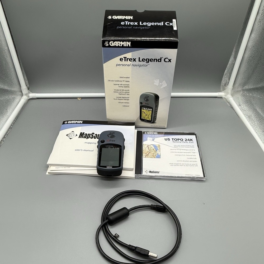 GARMIN eTREX Legend CX Personal GPS Navigator 2.6″ screen W/ Box And Accessories