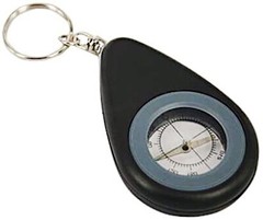 Black Lightweight Mini Outdoor Camping Survival Thermometer Compass Key Chain