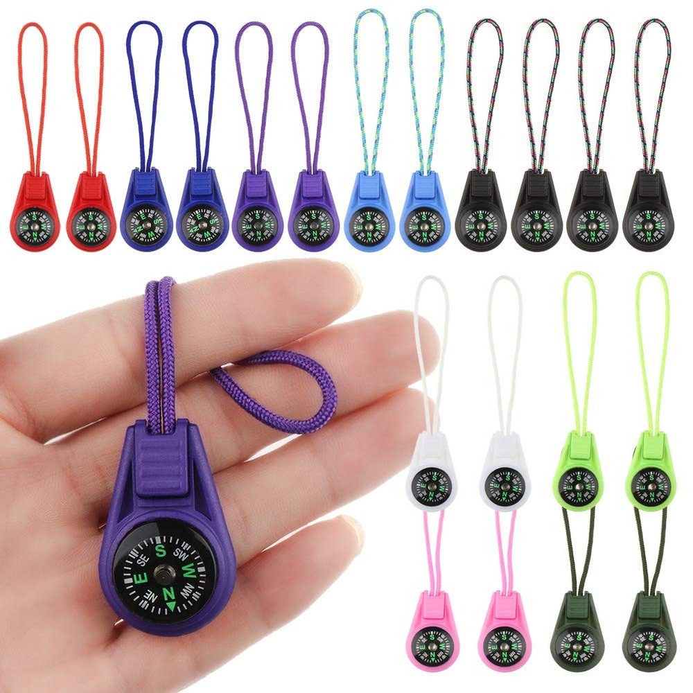 20 Pcs Mini Compass Keychain Multi-Color Outdoor Hiking Pocket Compass for Kids