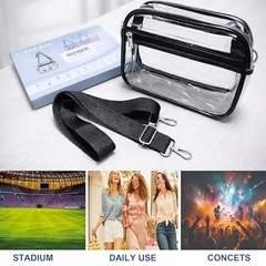 Clear Bag for Stadium Events Clear Purse Stadium Bag Satchel Small Black Clear